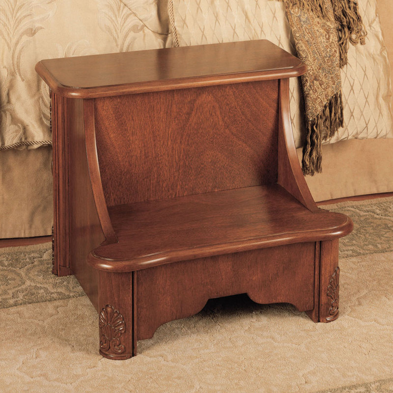 Powell Woodbury Mahogany 2Step Manufactured Wood Bed Step Stool with